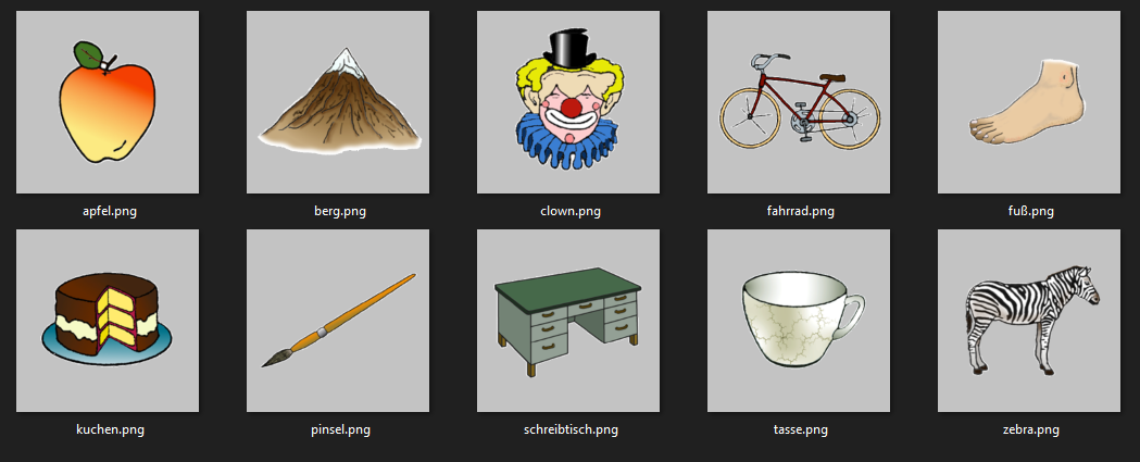 all 10 stimuli visualized